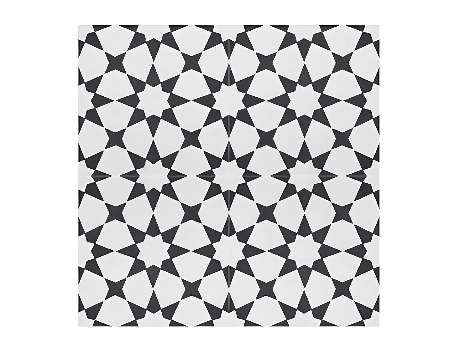 4 Carreaux de ciment véritable 0,16m2 / Carreaux de ciment artisanaux pour sol et mur coloris noir / blanc - l.20 x L.20 cm