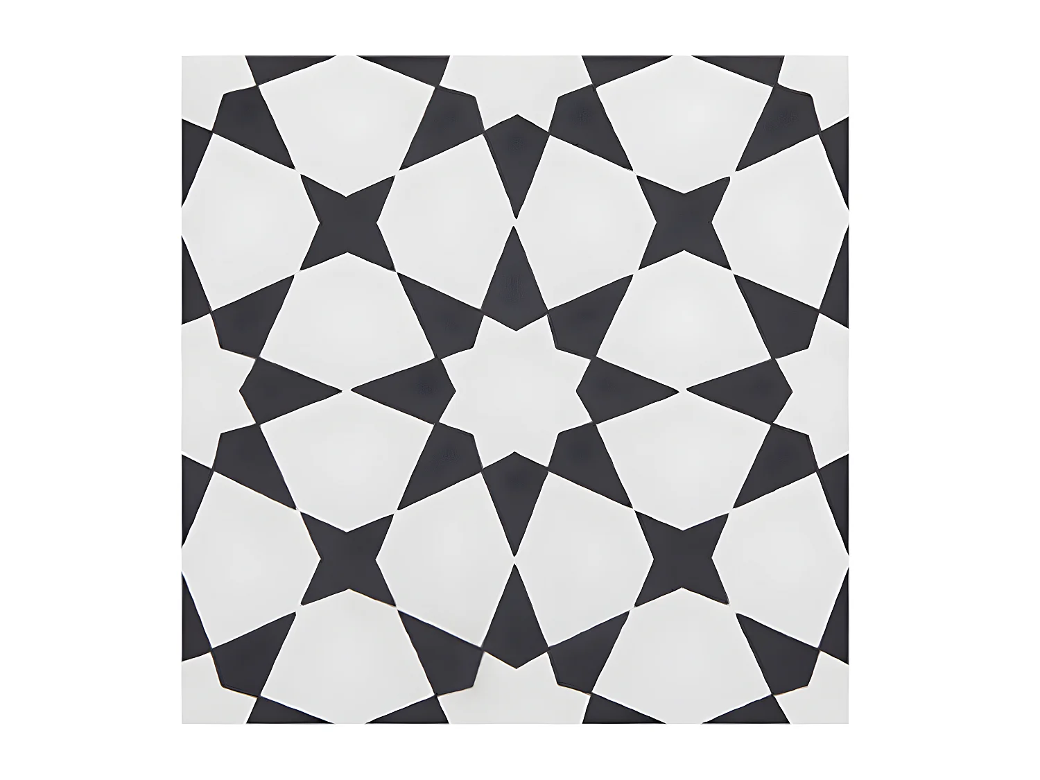 4 Carreaux de ciment véritable 0,16m2 / Carreaux de ciment artisanaux pour sol et mur coloris noir / blanc - l.20 x L.20 cm