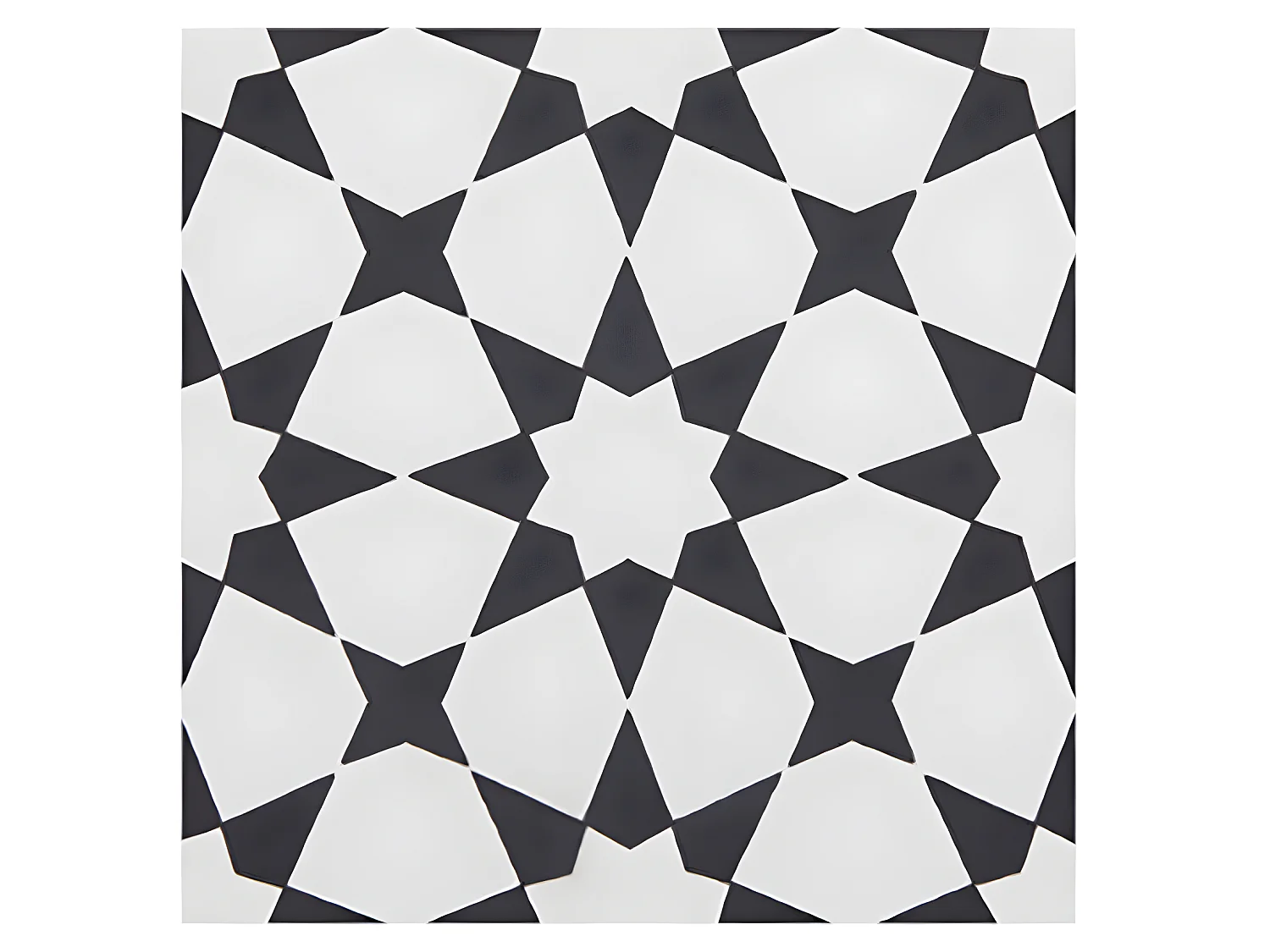 4 Carreaux de ciment véritable 0,16m2 / Carreaux de ciment artisanaux pour sol et mur coloris noir / blanc - l.20 x L.20 cm