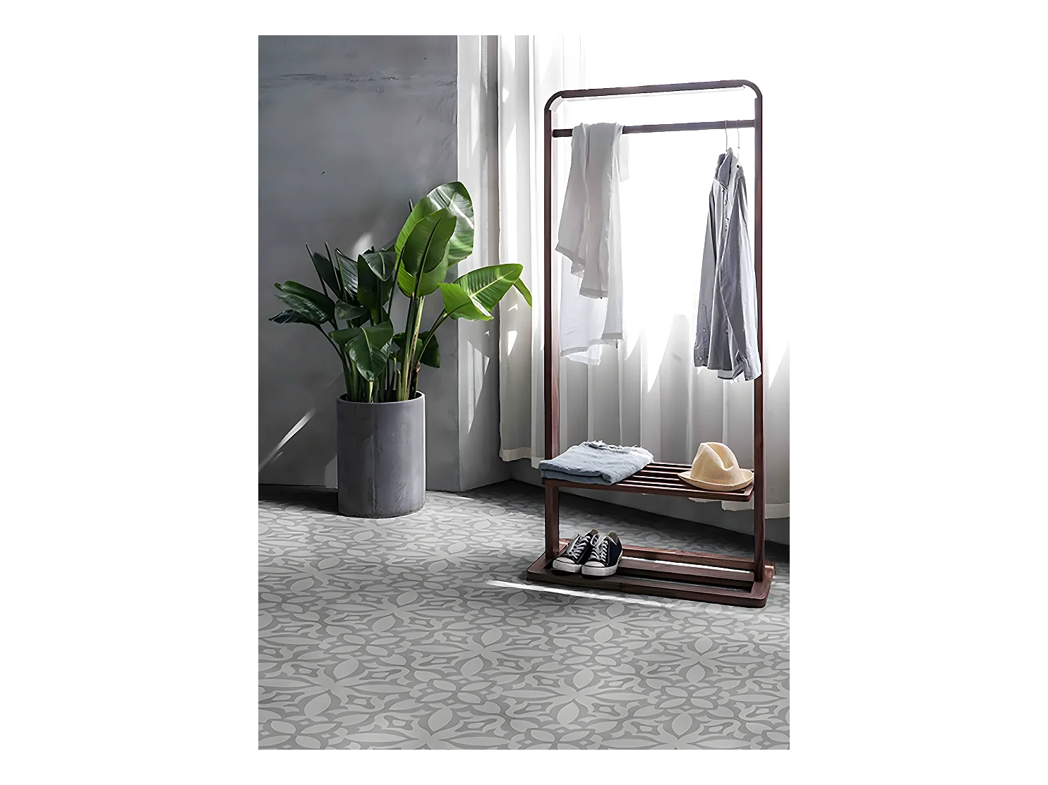 4 Carreaux de ciment véritable 0,16m2 /Carreaux de ciment artisanaux pour sol et mur coloris gris - l.20 x L.20 cm