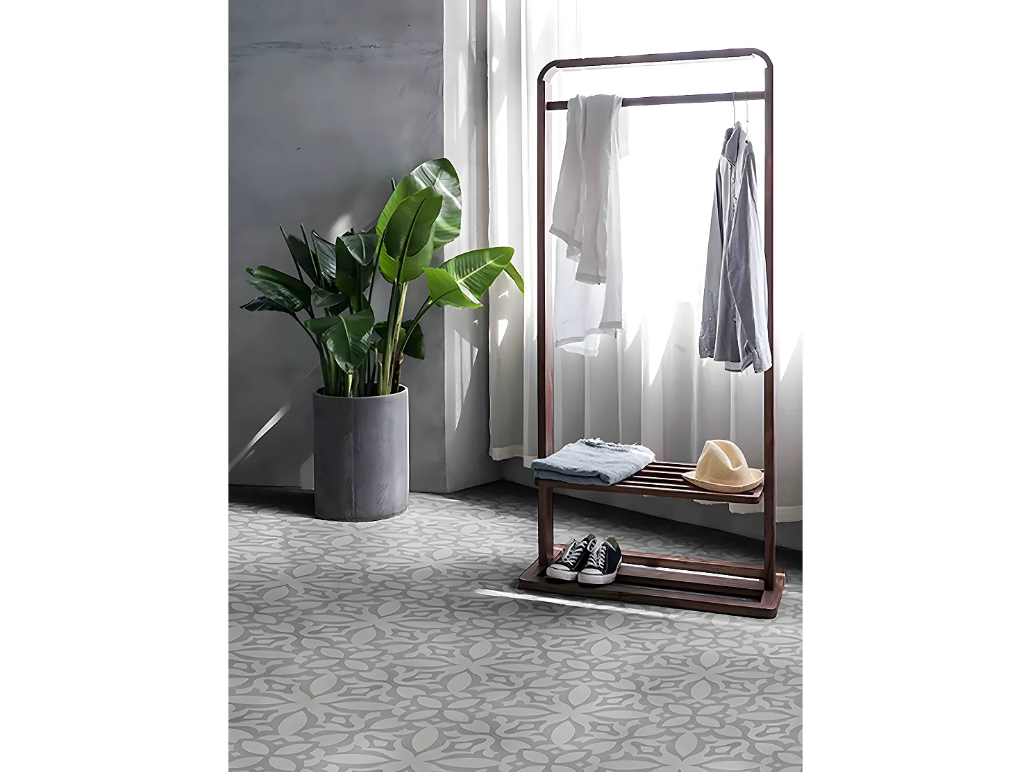 4 Carreaux de ciment véritable 0,16m2 /Carreaux de ciment artisanaux pour sol et mur coloris gris - l.20 x L.20 cm