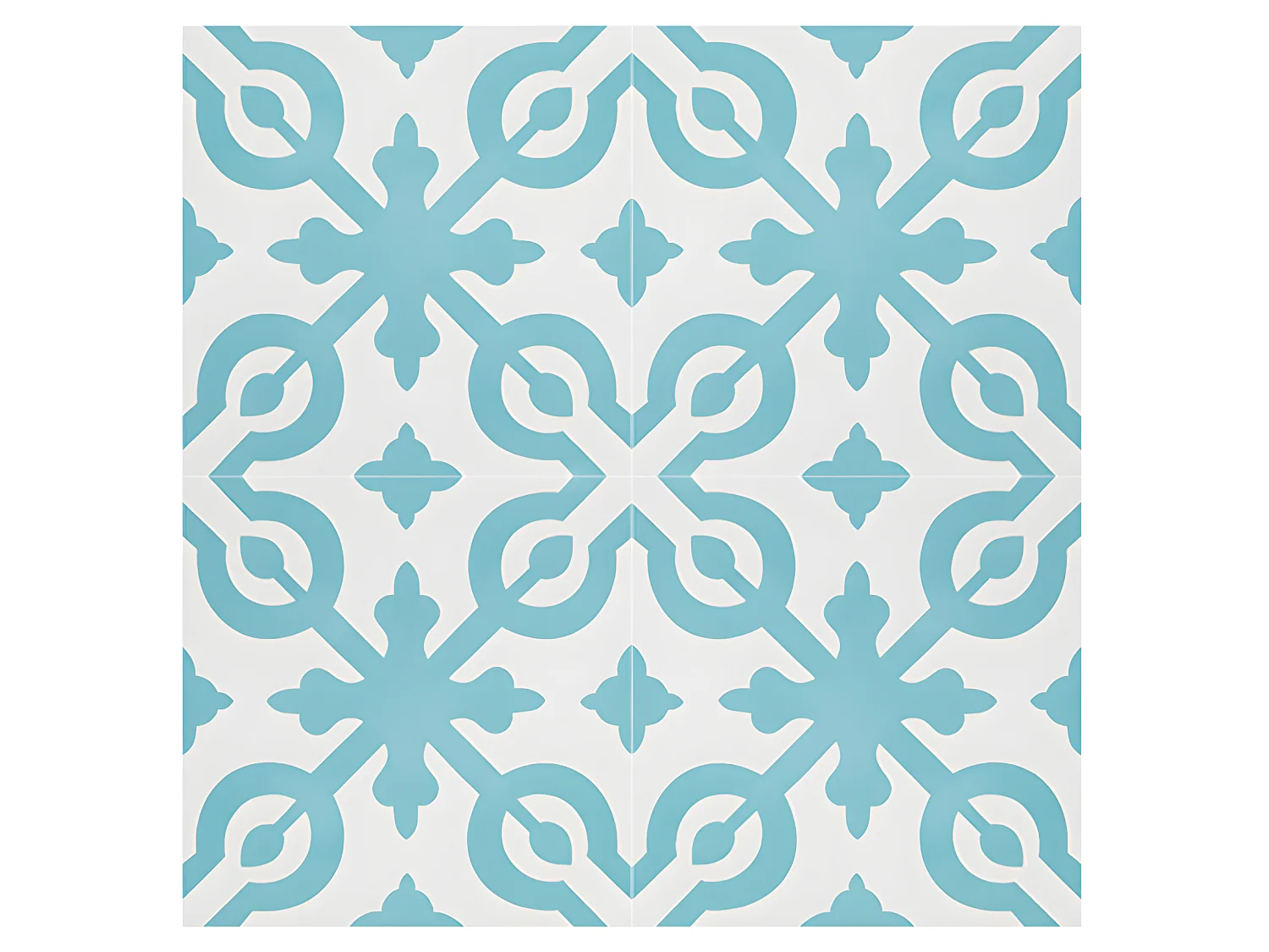 4 Carreaux de ciment véritable 0,16m2 / Carreaux de ciment artisanaux coloris Bleu pour sol et mur - l.20 x L.20 cm