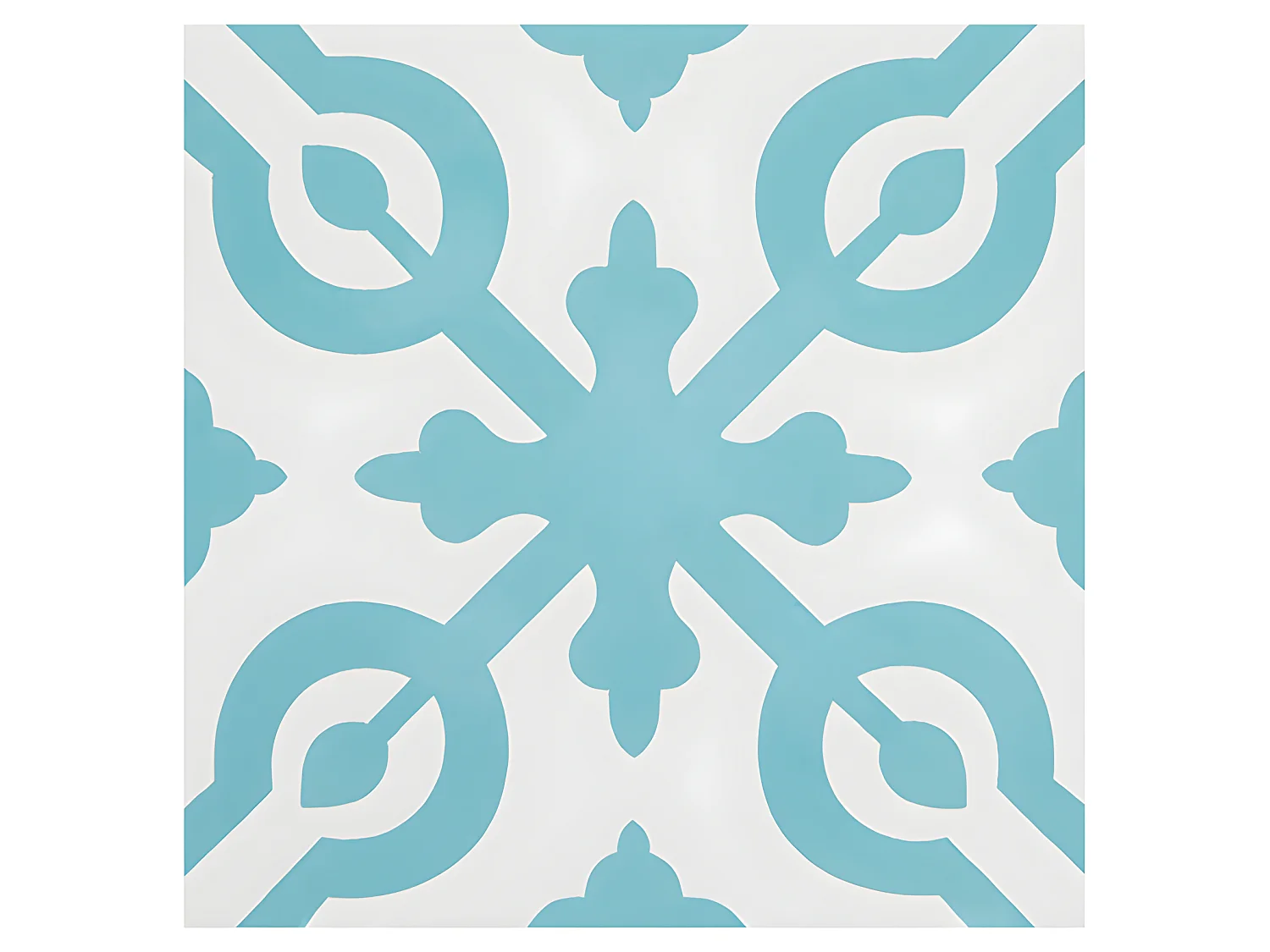 4 Carreaux de ciment véritable 0,16m2 / Carreaux de ciment artisanaux coloris Bleu pour sol et mur - l.20 x L.20 cm