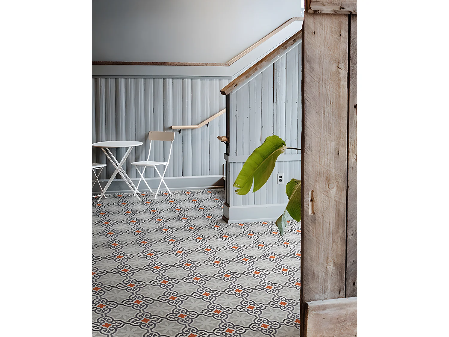 4 Carreaux de ciment hydraulique 0,16m2 / Carreaux de ciment artisanaux pour sol et mur multicolore - l.20 x L.20 cm 