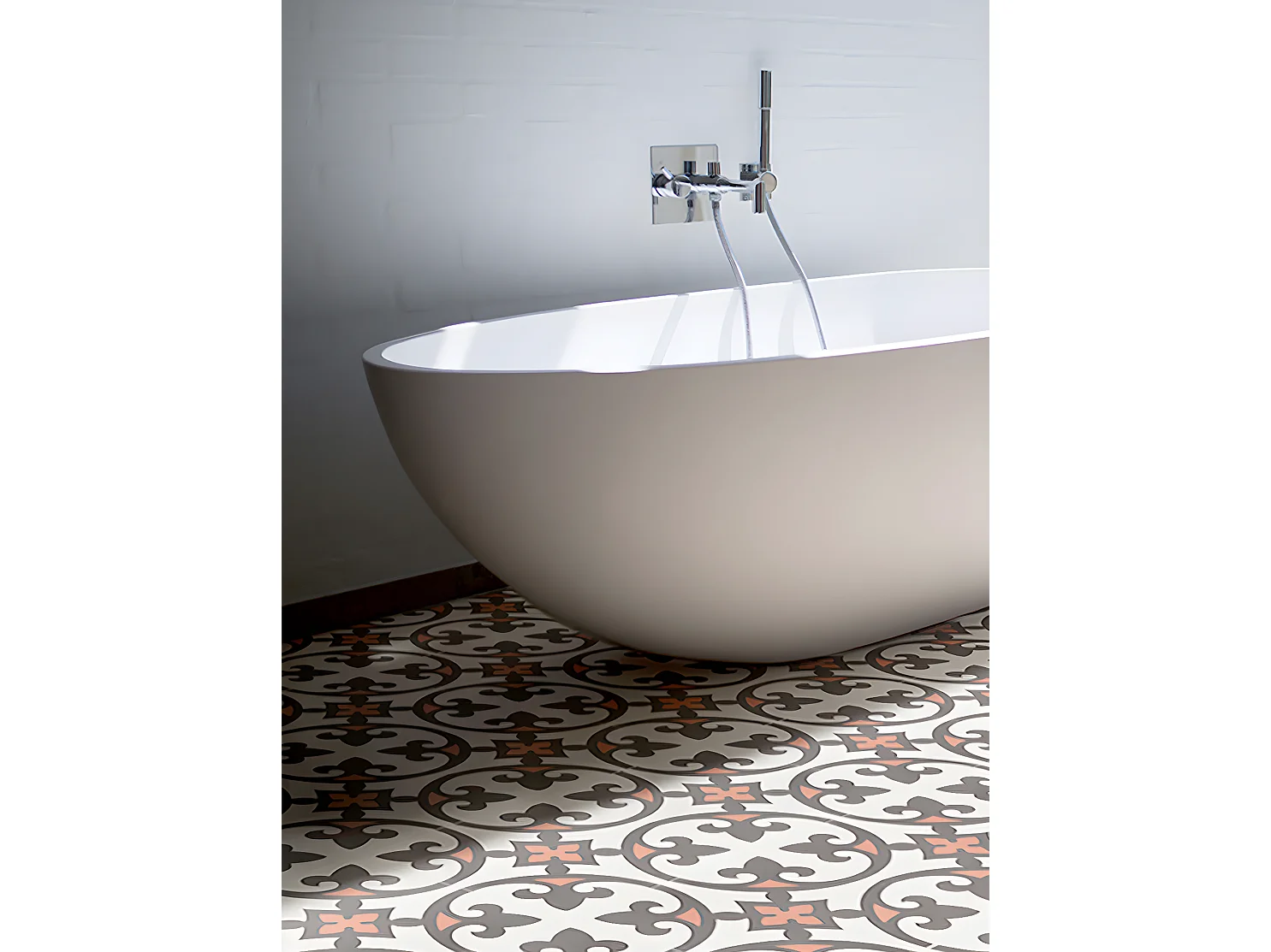 4 Carreaux de ciment véritable 0,48m2 / Carreaux de ciment artisanaux Multicolore pour sol et mur - l.20 x L.20 cm