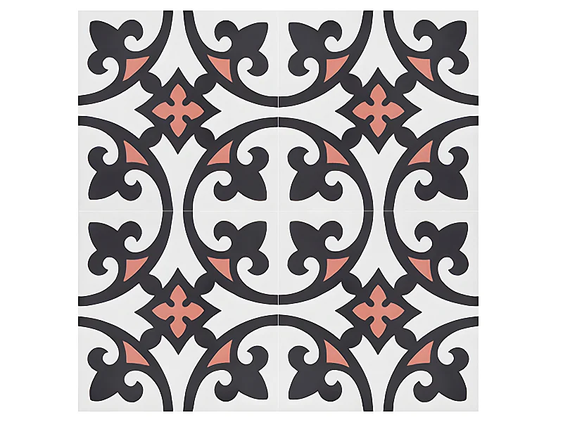 4 Carreaux de ciment véritable 0,48m2 / Carreaux de ciment artisanaux Multicolore pour sol et mur - l.20 x L.20 cm