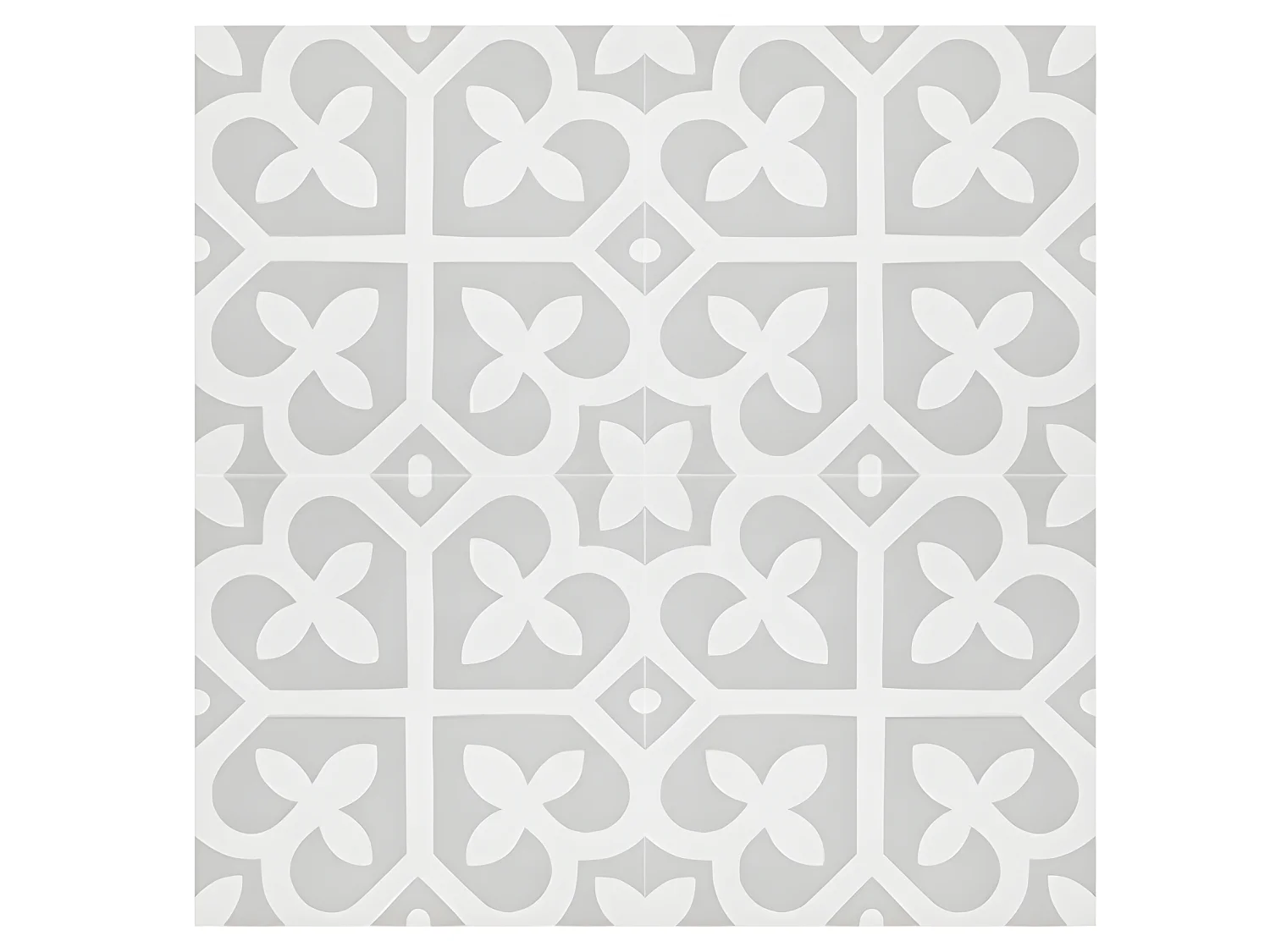 4 Carreaux de ciment véritable 0,16m2 / Carreaux de ciment artisanaux pour sol et mur coloris gris et blanc - l.20 x L.20 cm