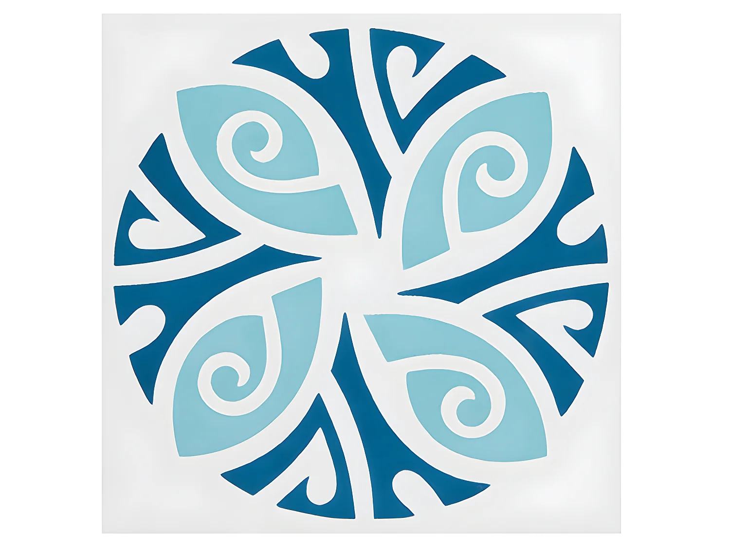 4 Carreaux de ciment véritable 0,16m2/ Carreaux de ciment artisanaux coloris Bleu pour sol et mur - l.20 x L.20 cm