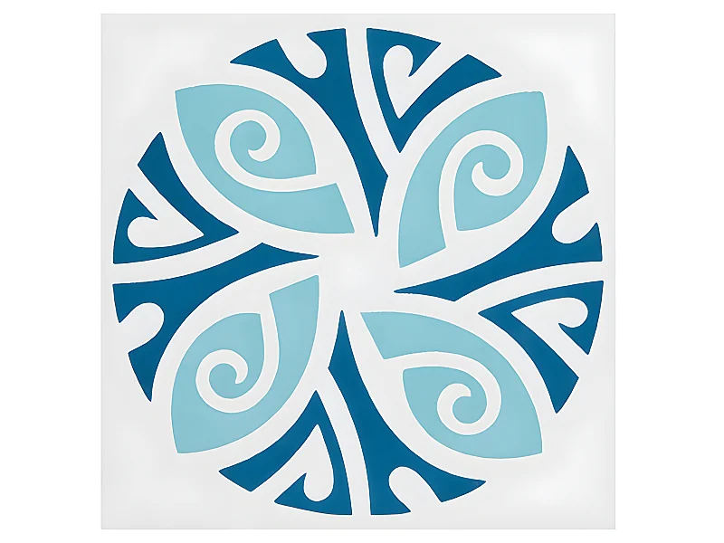 4 Carreaux de ciment véritable 0,16m2/ Carreaux de ciment artisanaux coloris Bleu pour sol et mur - l.20 x L.20 cm