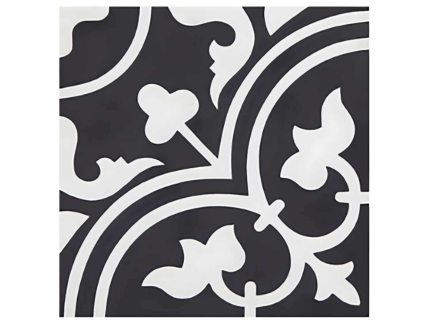 4 Carreaux de ciment véritable 0,16m2 / Carreaux de ciment artisanaux pour sol et mur coloris noir - l.20 x L.20 cm