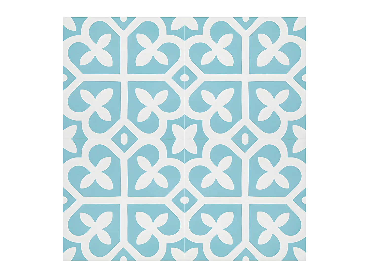 4 Carreaux de ciment véritable 0,16m2 / Carreaux de ciment artisanaux coloris bleu pour sol et mur - l.20 x L.20 cm 