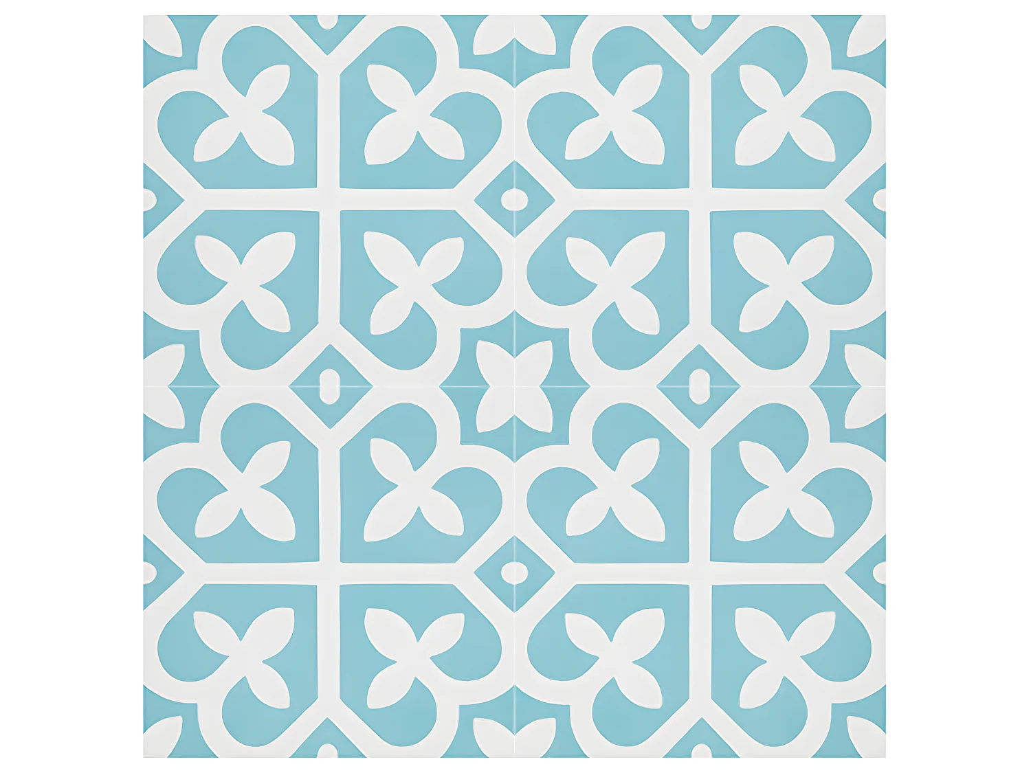 4 Carreaux de ciment véritable 0,16m2 / Carreaux de ciment artisanaux coloris bleu pour sol et mur - l.20 x L.20 cm 