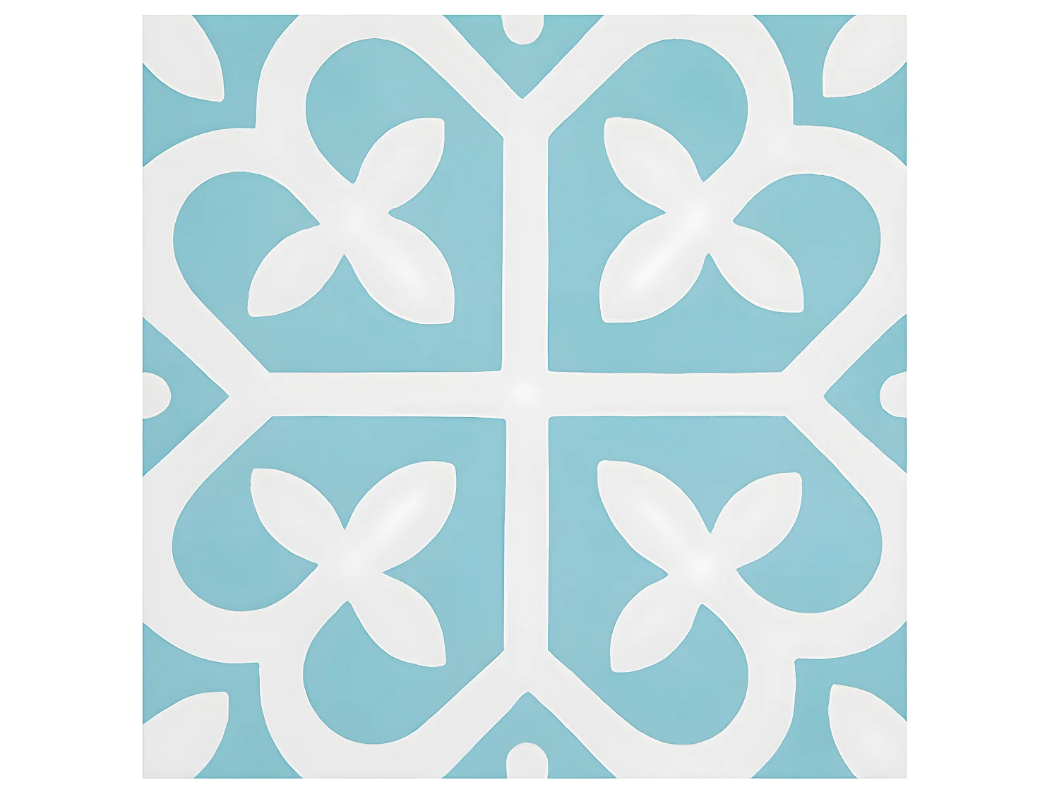 4 Carreaux de ciment véritable 0,16m2 / Carreaux de ciment artisanaux coloris bleu pour sol et mur - l.20 x L.20 cm 