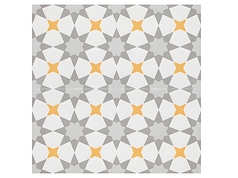 4 Carreaux de ciment véritable 0,16m2 / Carreaux de ciment artisanaux pour sol et mur Multicolore - l.20 x L.20 cm 