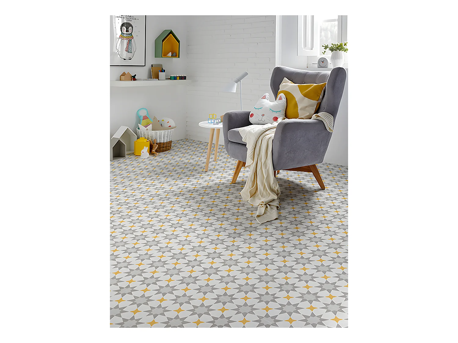 4 Carreaux de ciment véritable 0,16m2 / Carreaux de ciment artisanaux pour sol et mur Multicolore - l.20 x L.20 cm 