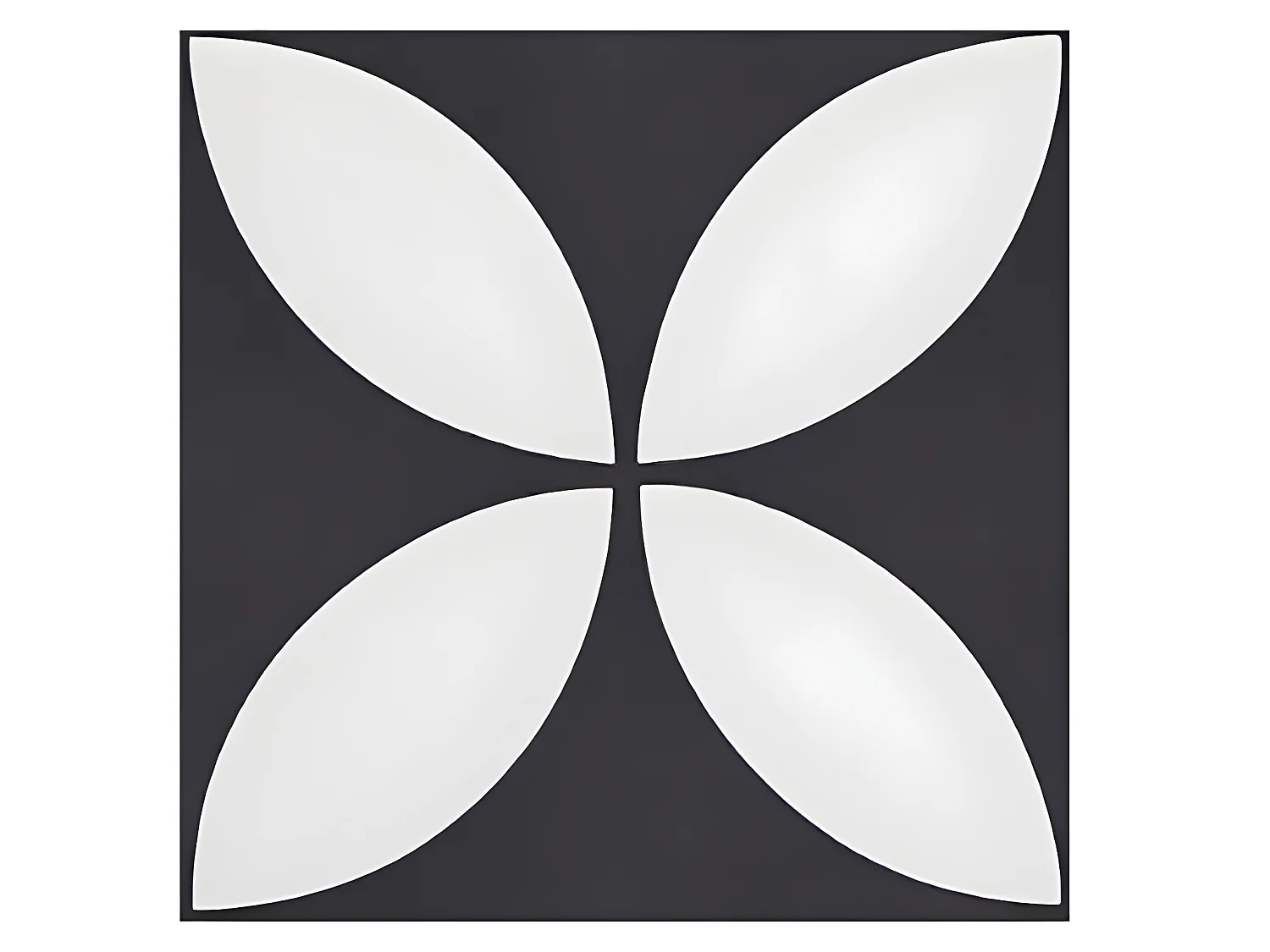 4 Carreaux de ciment véritable 0,16m2 / Carreaux de ciment artisanaux pour sol et mur coloris noir/blanc - l.20 x L.20 cm