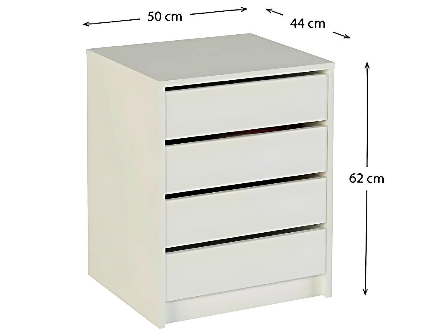 Commode / Meuble de rangement coloris blanc - Hauteur 61.4 x Longueur 50 x Profondeur 44 cm