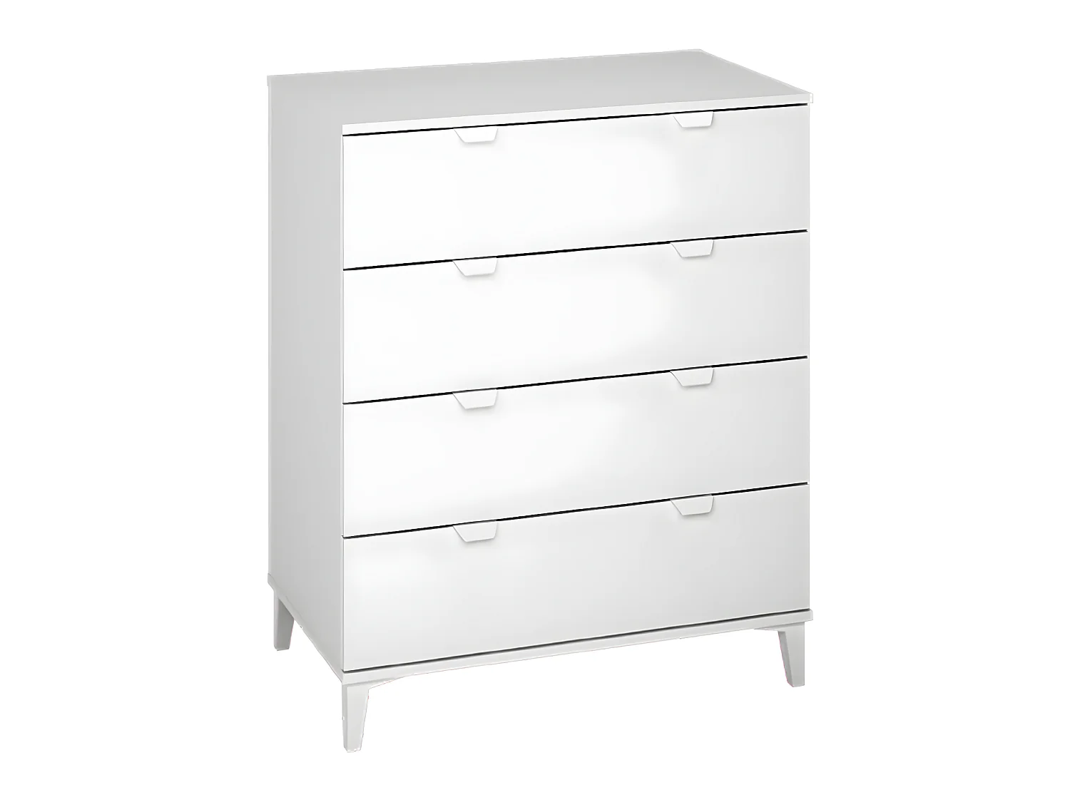 Commode, Meuble de rangement coloris blanc - Hauteur 98 x Longueur 80 x Profondeur 48 cm