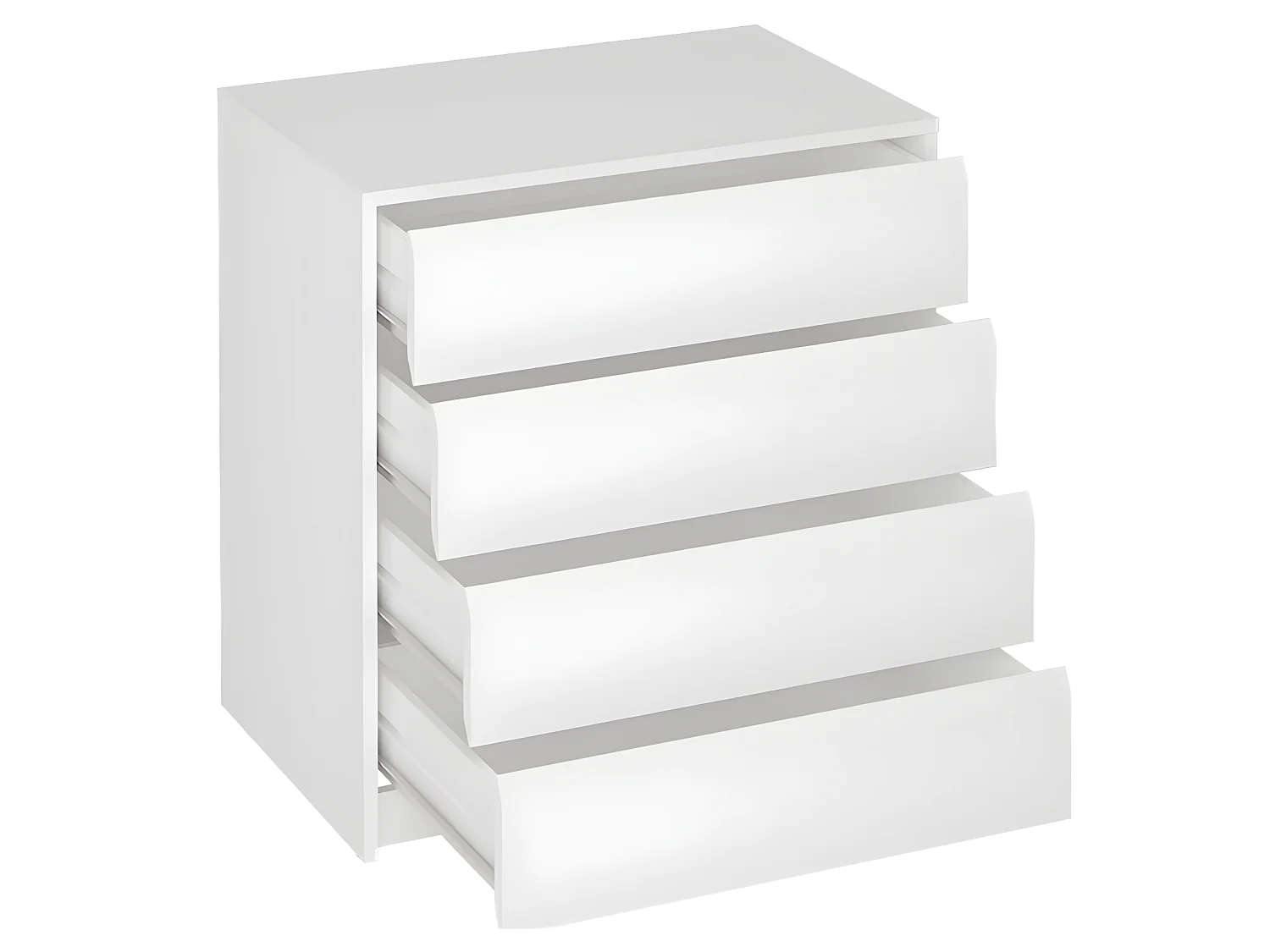 Commode, Meuble de rangement coloris blanc - Longueur 70 x Hauteur 73.4 x Profondeur 45 cm