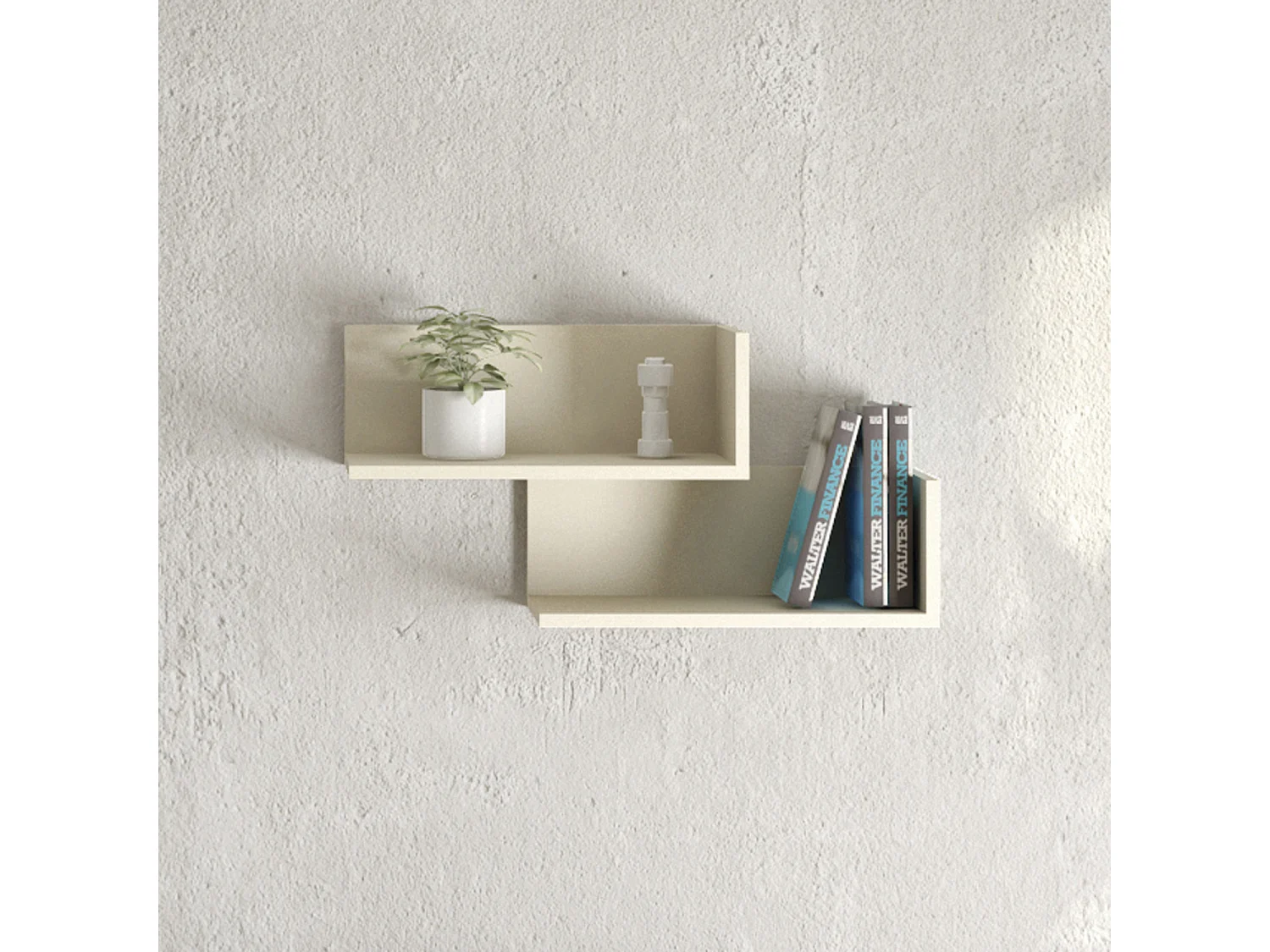 Etagère murale coloris Beige - longueur 45 x profondeur 17 x hauteur 20 cm