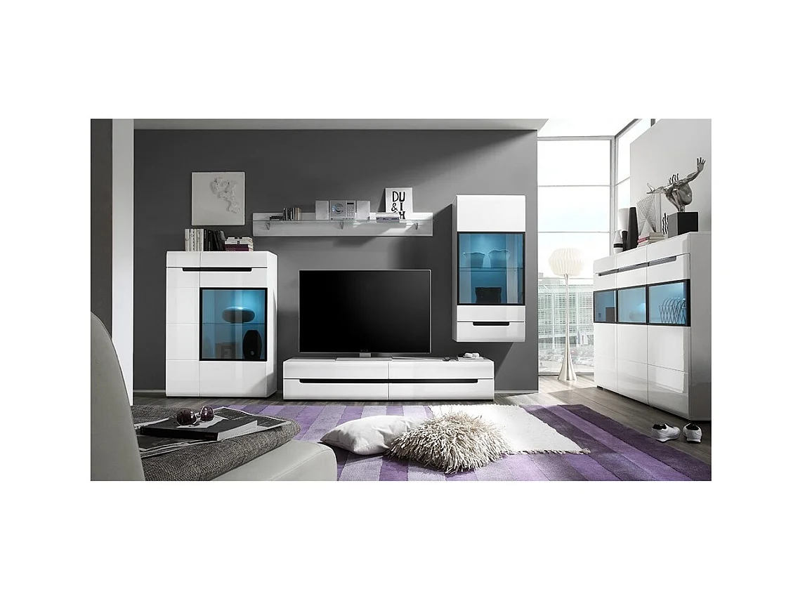 Étagère murale en verre LUCIA coloris blanc 170 cm - 170 x 22 x 22 cm