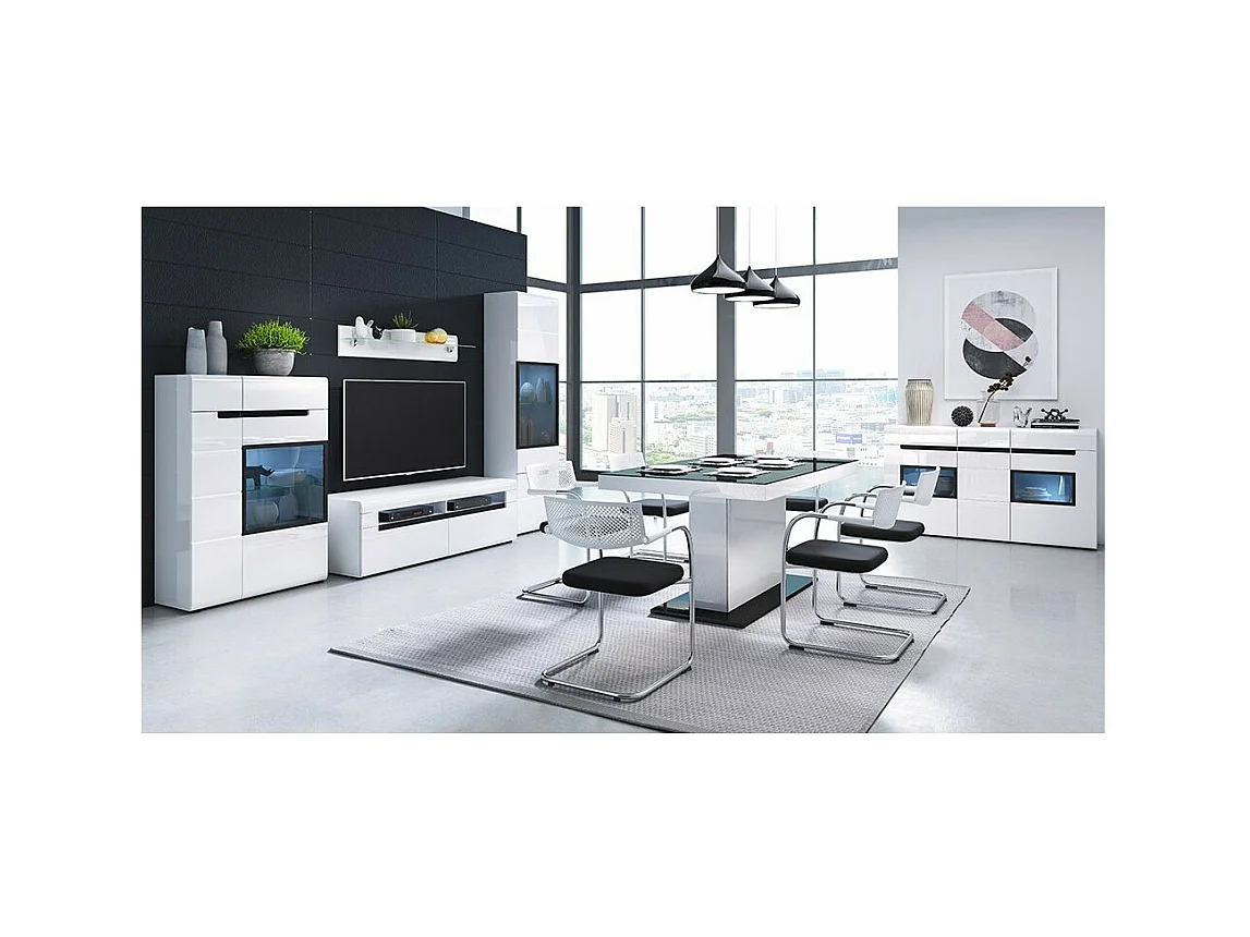 Étagère murale en verre LUCIA coloris blanc 170 cm - 170 x 22 x 22 cm