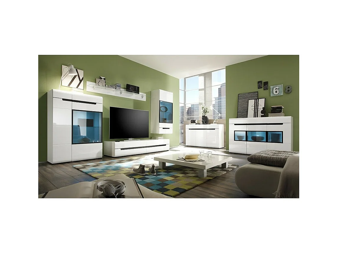 Étagère murale en verre LUCIA coloris blanc 170 cm - 170 x 22 x 22 cm