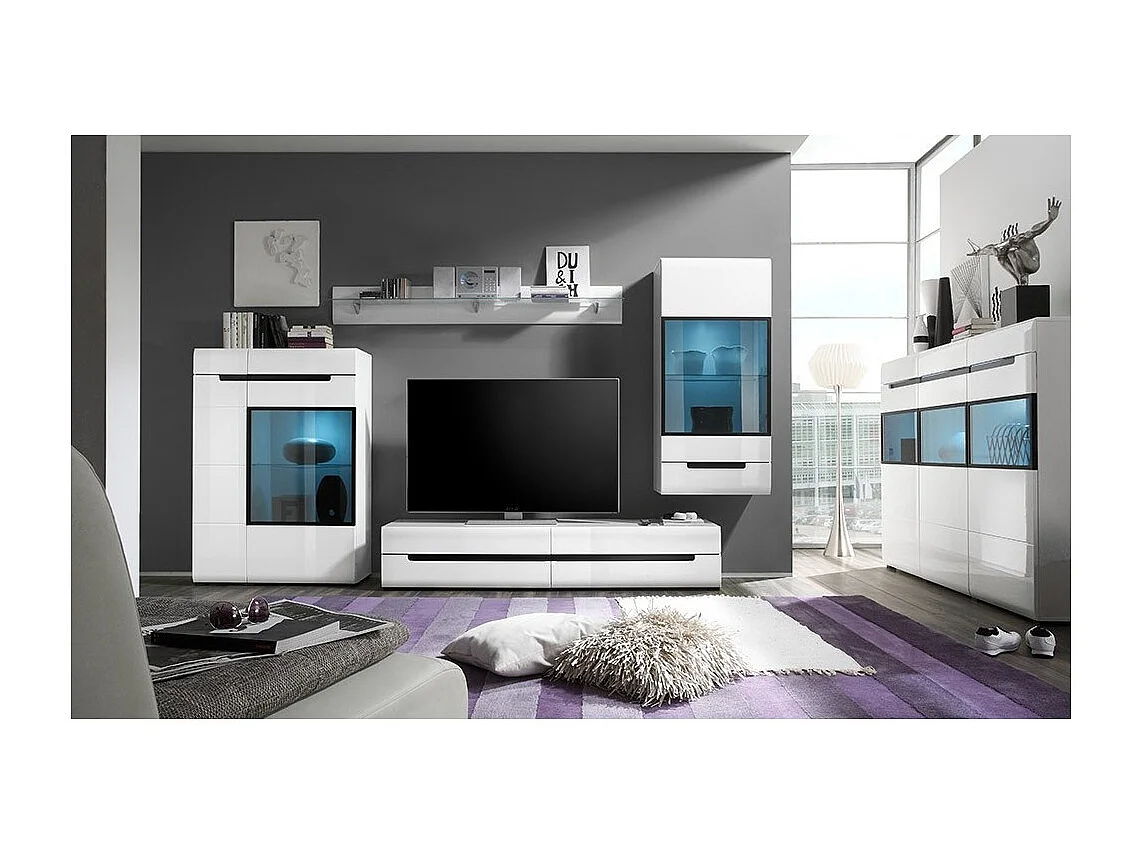 Étagère murale en verre LUCIA coloris blanc 170 cm - 170 x 22 x 22 cm