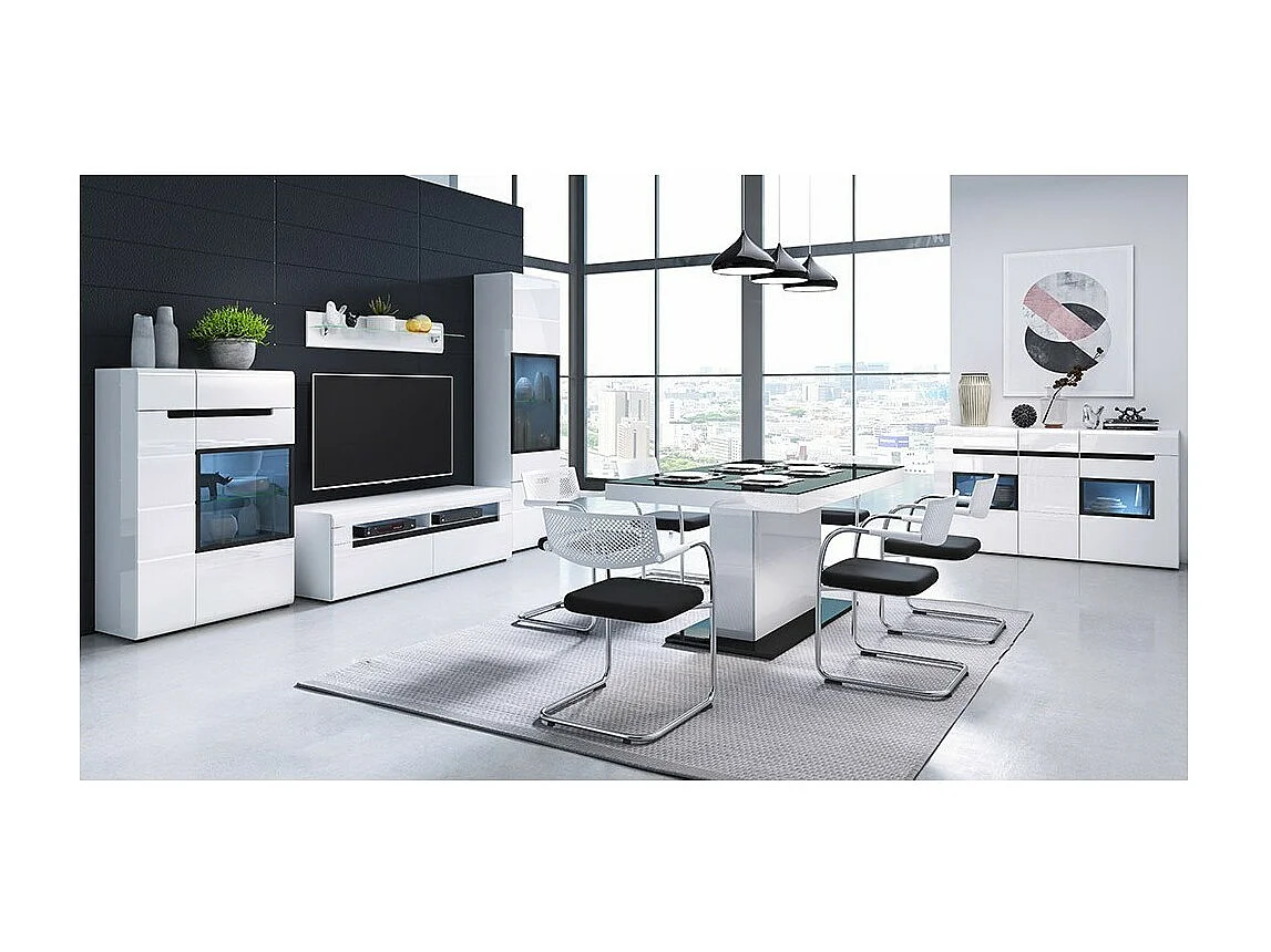 Étagère murale en verre LUCIA coloris blanc 170 cm - 170 x 22 x 22 cm