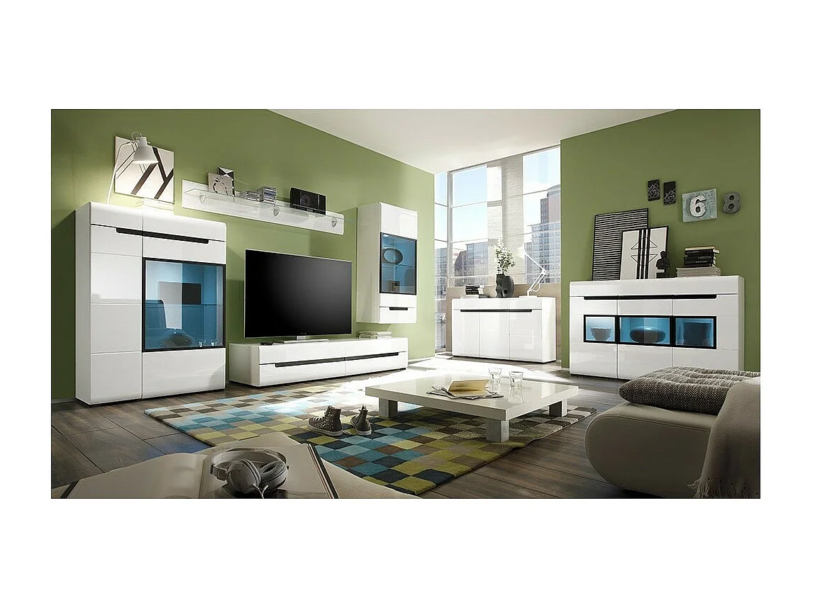 Étagère murale en verre LUCIA coloris blanc 170 cm - 170 x 22 x 22 cm