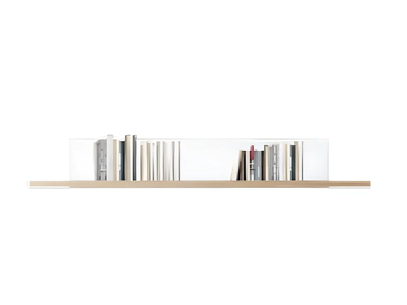 Etagère murale coloris Chêne Cambrian / Blanc - Longueur 172 x profondeur 24 x hauteur 23 cm