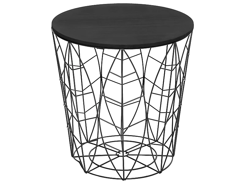 Table à café métallique coloris Noir foncé - L. 39 x l. 39 H. 41 cm