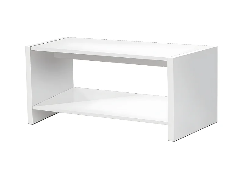 Table basse coloris Blanc - longueur 77 x profondeur 40 x hauteur 39 cm