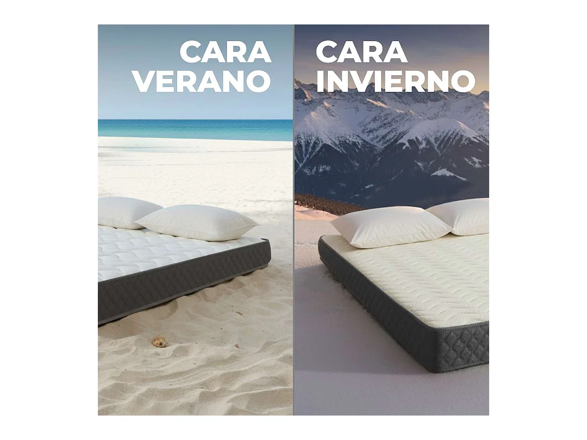 Colchón Viscoelástico 90x190 altura:21cm Mulhacén DualSense Blanco - Nalui