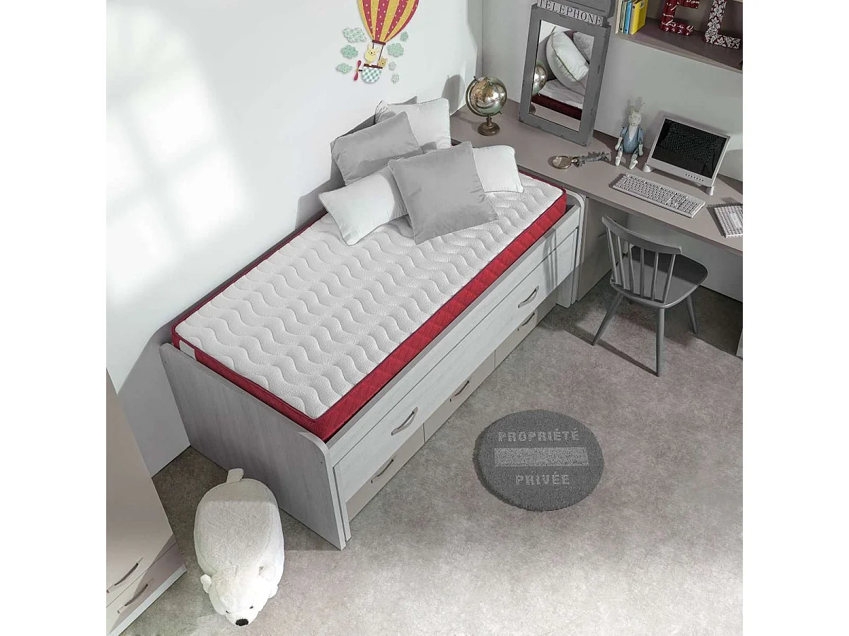 Colchón Viscoelástico 135x190 altura:15cm Gredos Blanco - Nalui
