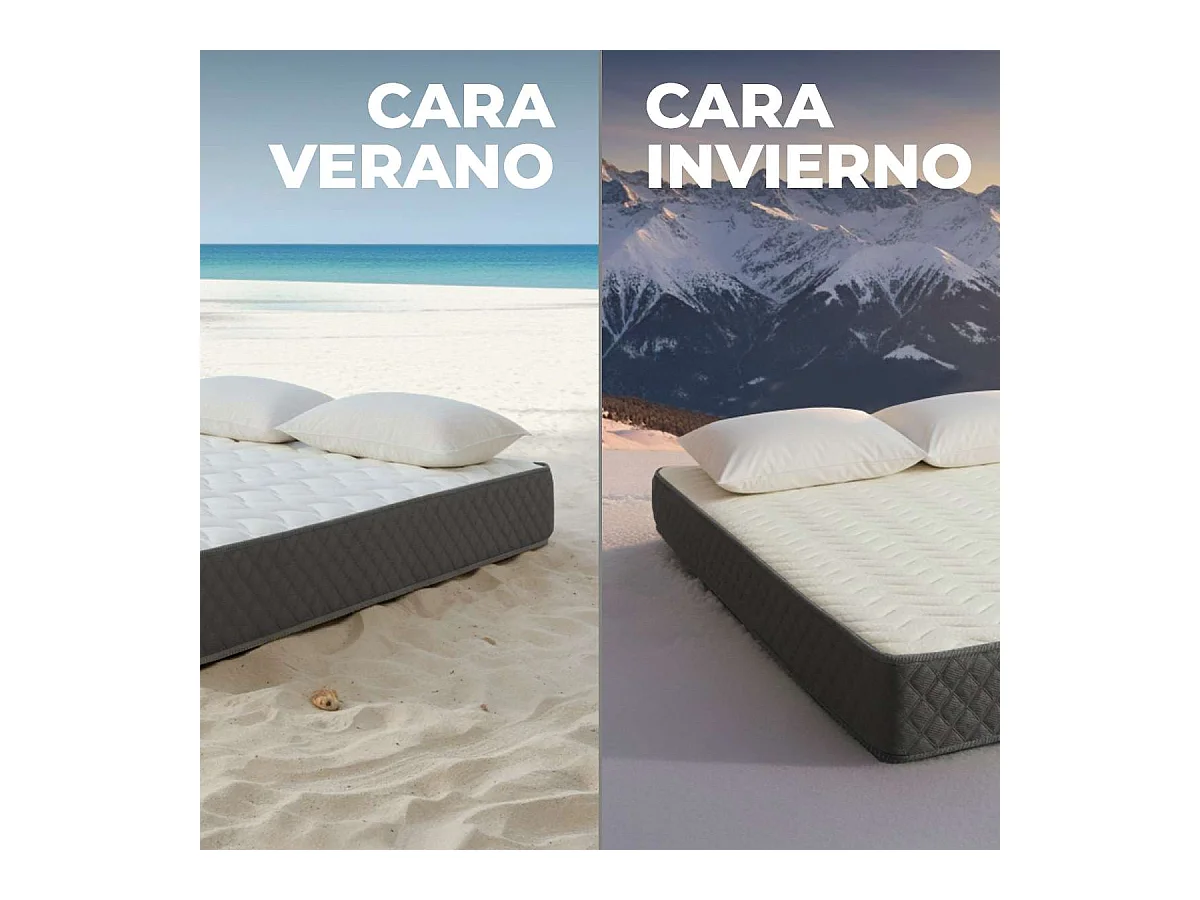 Colchón Viscoelástico 140x190 altura:26cm Mulhacén DualSense Gris - Nalui