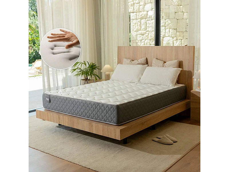 Colchón Viscoelástico 135x190 altura:26cm Mulhacén DualSense Gris - Nalui