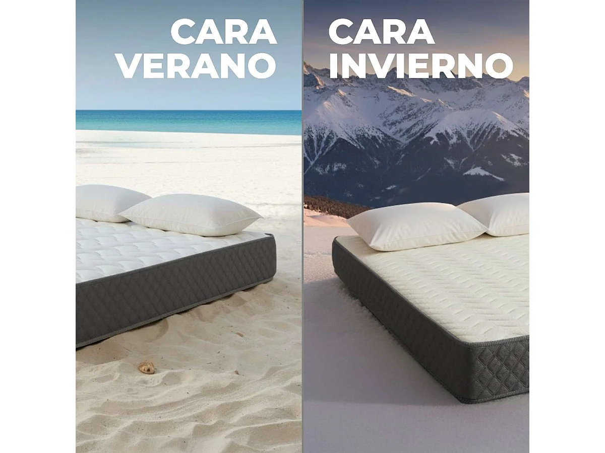 Colchón Viscoelástico 200x200 altura:26cm Mulhacén DualSense Gris - Nalui