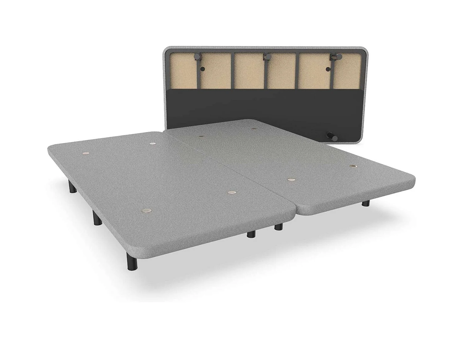 Base Tapizada 200x200  Gris - Nalui