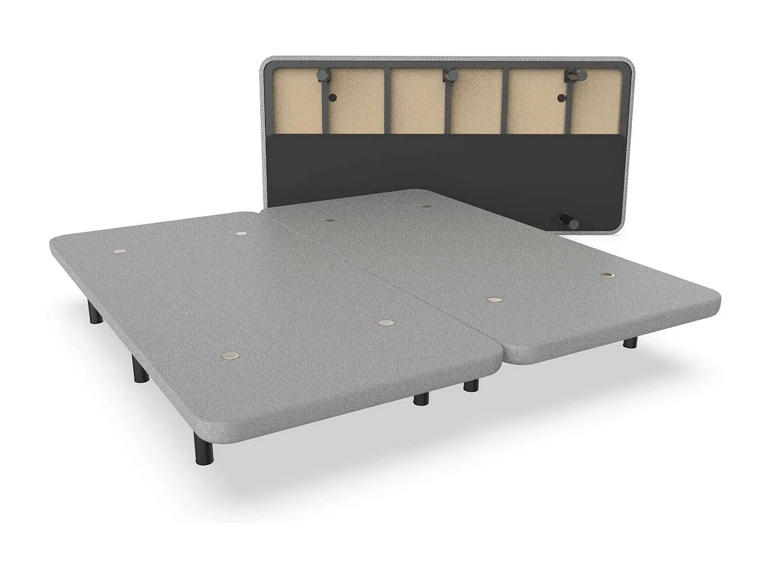 Base Tapizada 200x200  Gris - Nalui