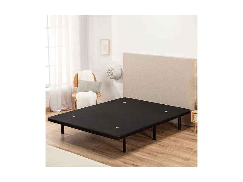 Base Tapizada 150x190  Negro - Nalui