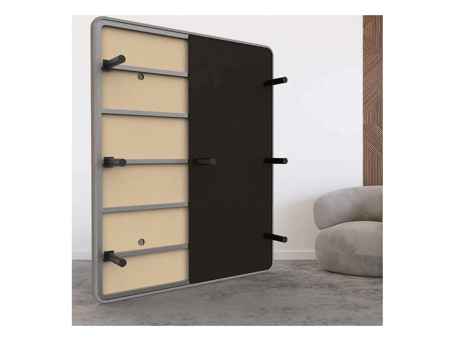 Base Tapizada 160x200  Gris - Nalui