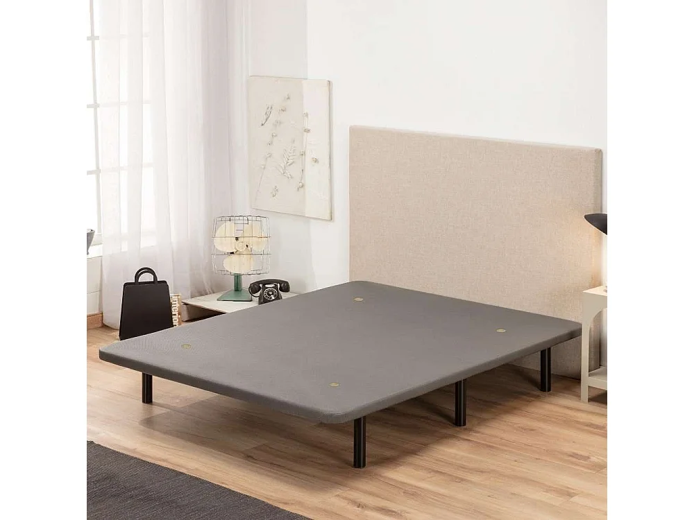 Base Tapizada 160x200  Gris - Nalui