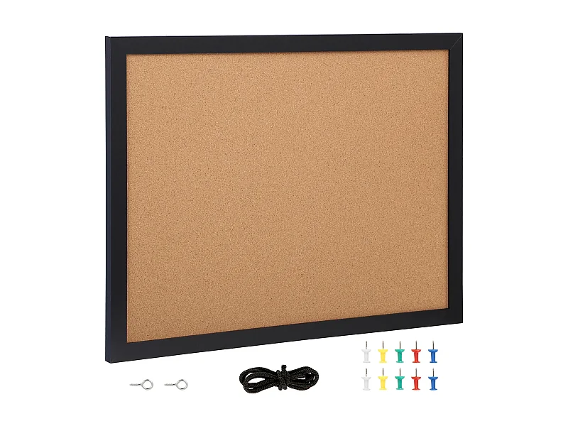 Tableau en Liège, SucceBuy Tableau d'Affichage en Liège 61 × 46 cm, Cadre en MDF, Organiseur Mural