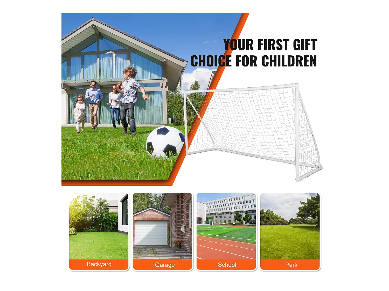 But de Football Portable SucceBuy 3.7 x 1.8 m, Filet pour Enfants avec Sac de Transport pour l'Entraînement dans Le Jardin