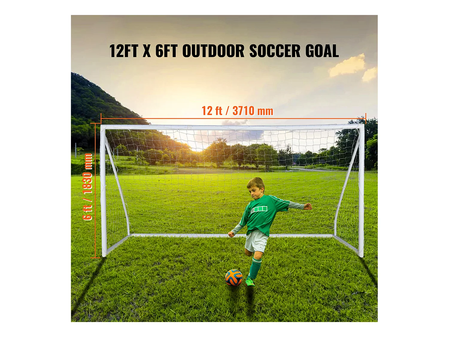 But de Football Portable SucceBuy 3.7 x 1.8 m, Filet pour Enfants avec Sac de Transport pour l'Entraînement dans Le Jardin