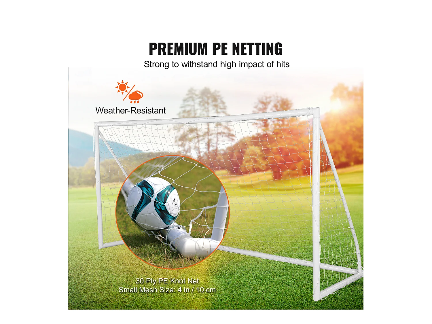 But de Football Portable SucceBuy 3.7 x 1.8 m, Filet pour Enfants avec Sac de Transport pour l'Entraînement dans Le Jardin