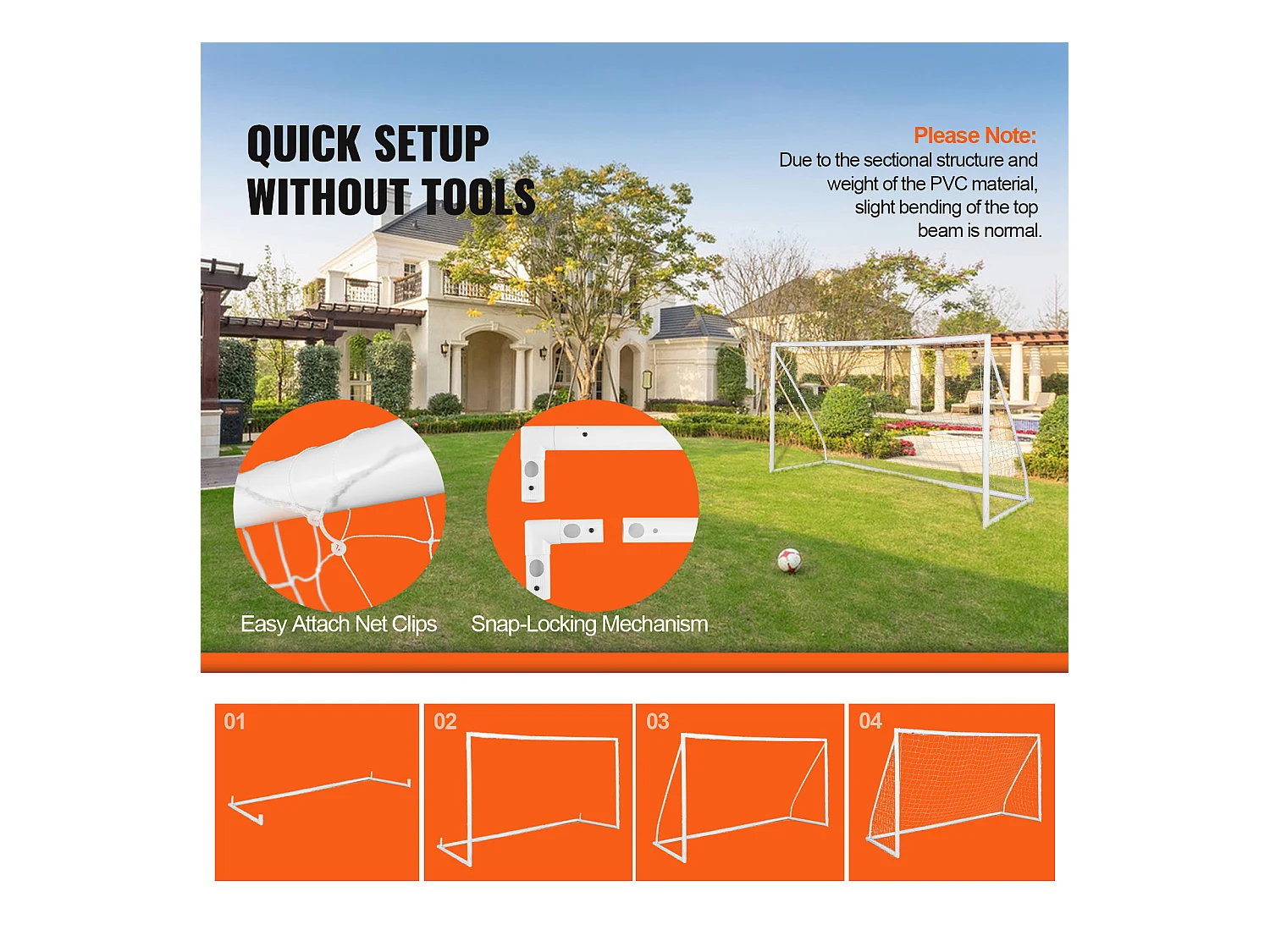 But de Football Portable SucceBuy 3.7 x 1.8 m, Filet pour Enfants avec Sac de Transport pour l'Entraînement dans Le Jardin