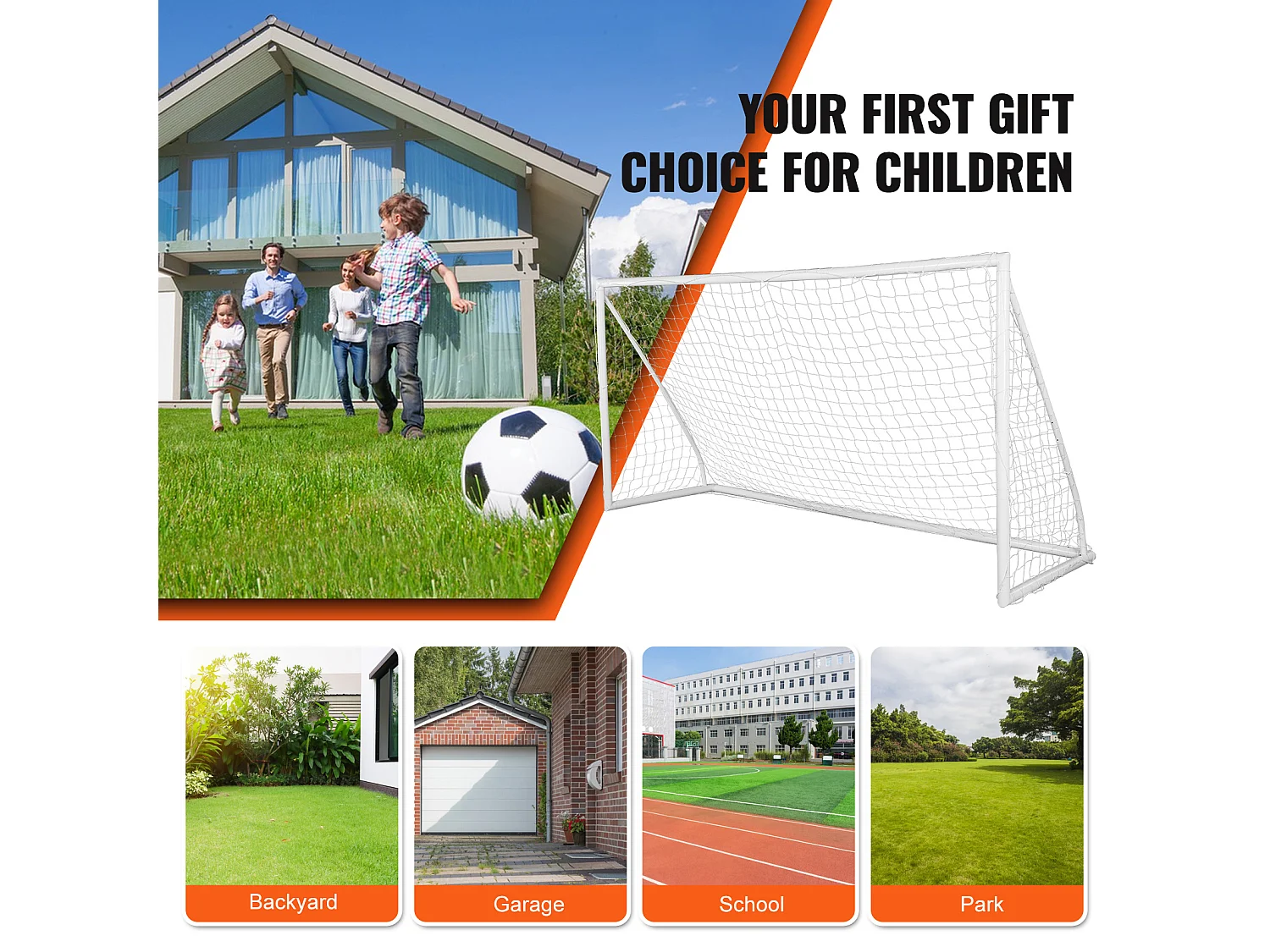 But de Football Portable SucceBuy 3.7 x 1.8 m, Filet pour Enfants avec Sac de Transport pour l'Entraînement dans Le Jardin