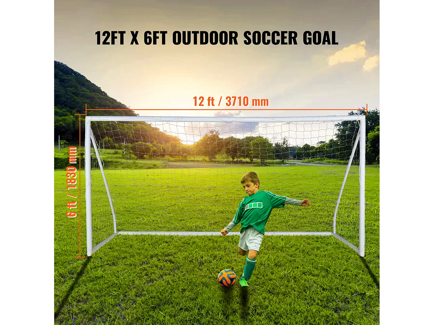 But de Football Portable SucceBuy 3.7 x 1.8 m, Filet pour Enfants avec Sac de Transport pour l'Entraînement dans Le Jardin